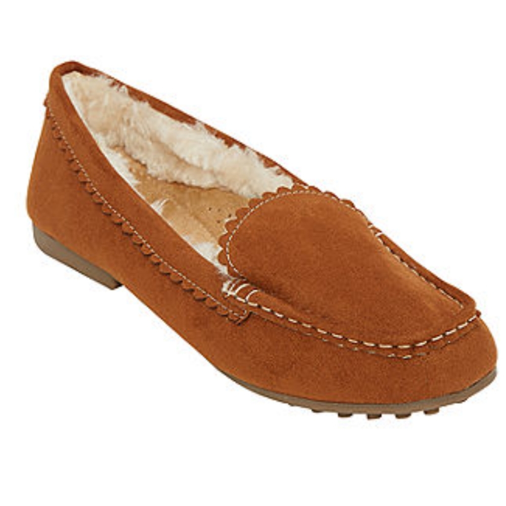 ST.John's Bay Colville Faux Suede Fur Lining Loafers Moccasins Winter Shoes
